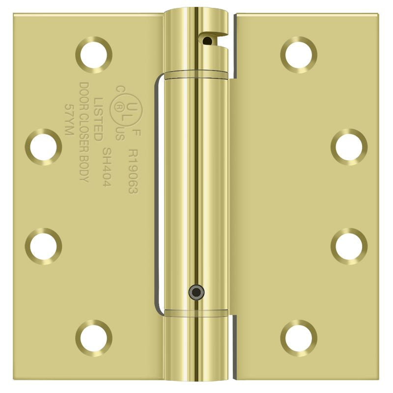 Deltana - 4-1/2" x 4-1/2" Spring Hinge - Bright Brass