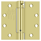 Deltana - 4-1/2" x 4-1/2" Spring Hinge - Bright Brass