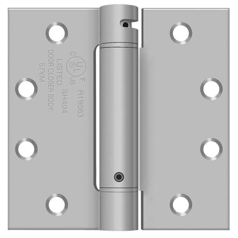 Deltana - 4-1/2" x 4-1/2" Spring Hinge - Satin Stainless Steel