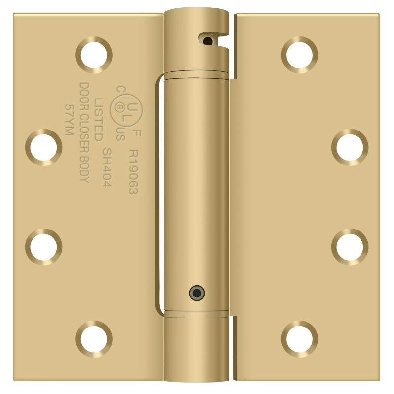 Deltana - 4-1/2" x 4-1/2" Spring Hinge - Satin Brass