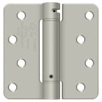 Deltana - 4" x 4" x 1/4" Radius Spring Hinge - Satin Nickel