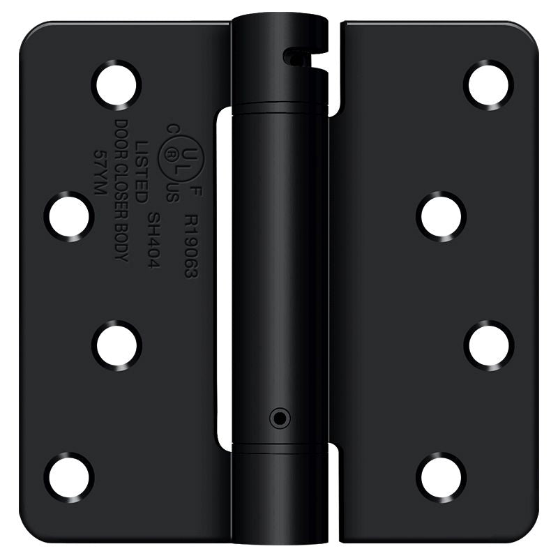 Deltana - 4" x 4" x 1/4" Radius Spring Hinge - Flat Black