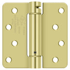 Deltana - 4" x 4" x 1/4" Radius Spring Hinge - Bright Brass