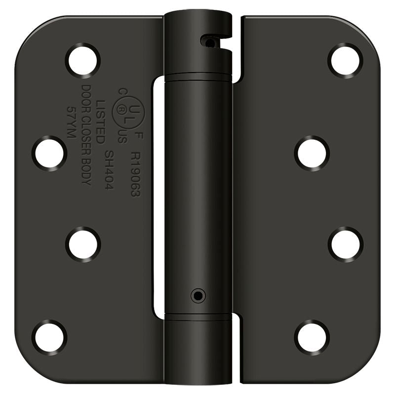 Deltana - 4" x 4" 5/8" Radius Spring Hinge - Oil Rubbed Bronze