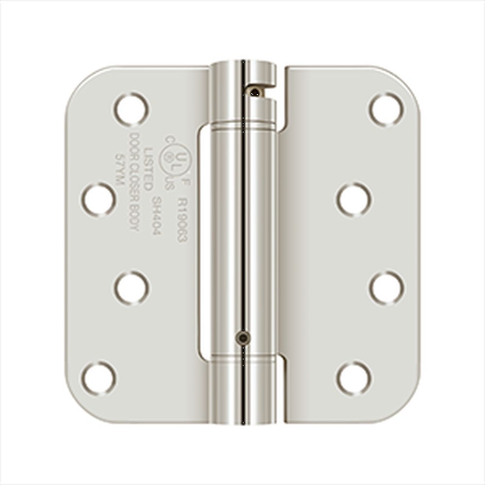 Deltana - 4" x 4" 5/8" Radius Spring Hinge - Bright Nickel