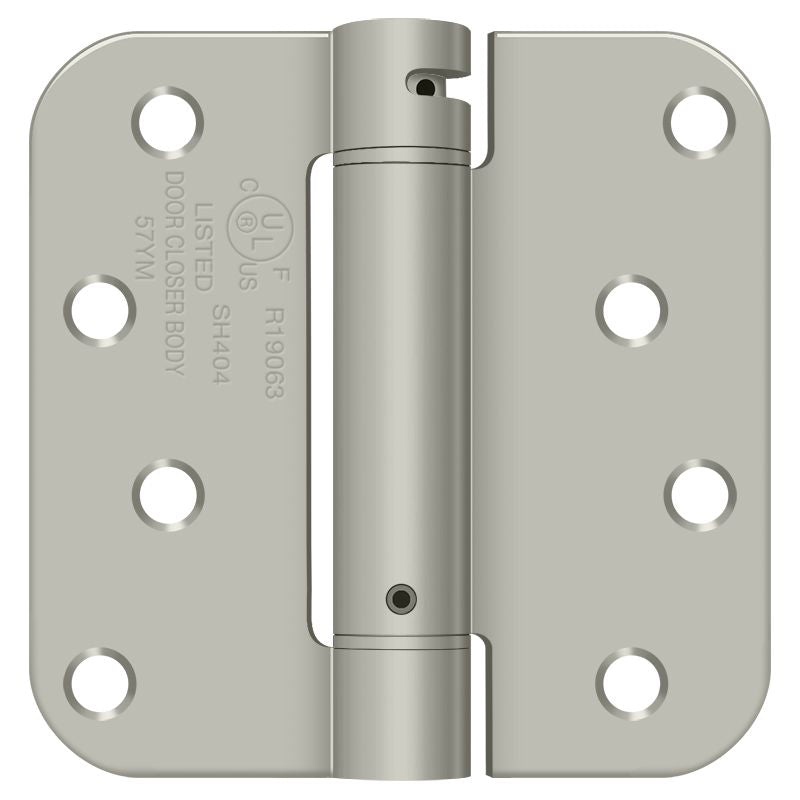 Deltana - 4" x 4" 5/8" Radius Spring Hinge - Satin Nickel