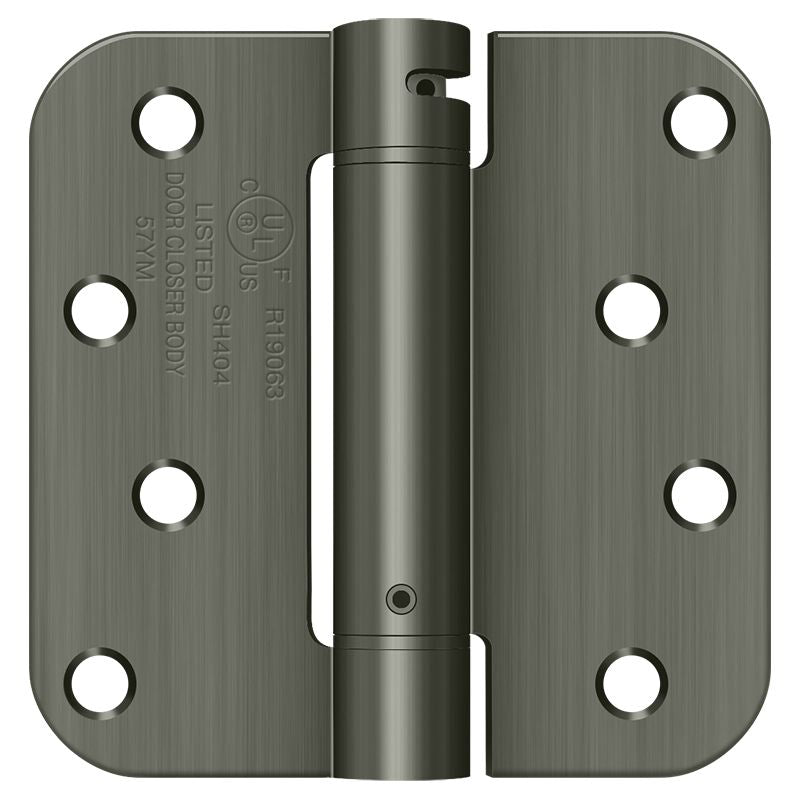 Deltana - 4" x 4" 5/8" Radius Spring Hinge - Antique Nickel