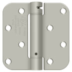 Deltana - 4" x4" 5/8" Radius Spring Hinge Benchmark - Satin Nickel