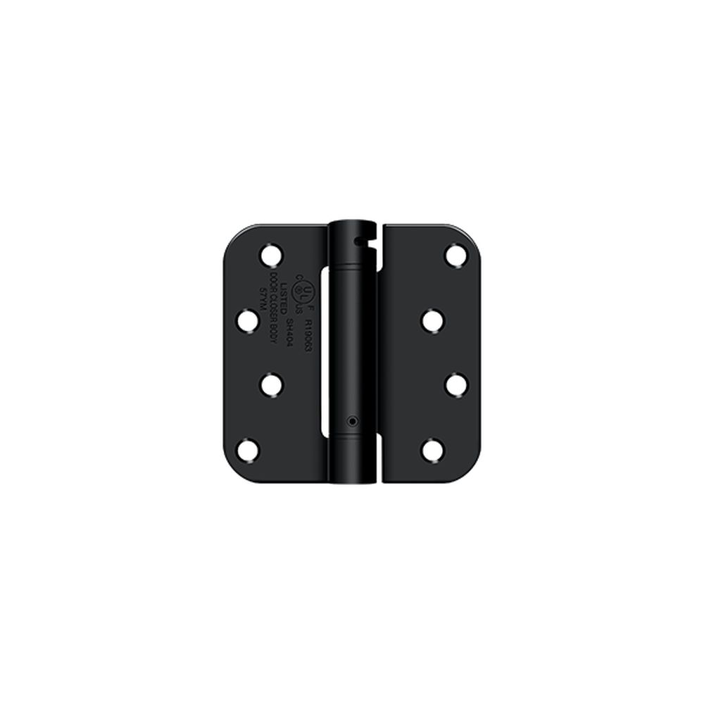 Deltana - 4" x 4" 5/8" Radius Spring Hinge - Flat Black