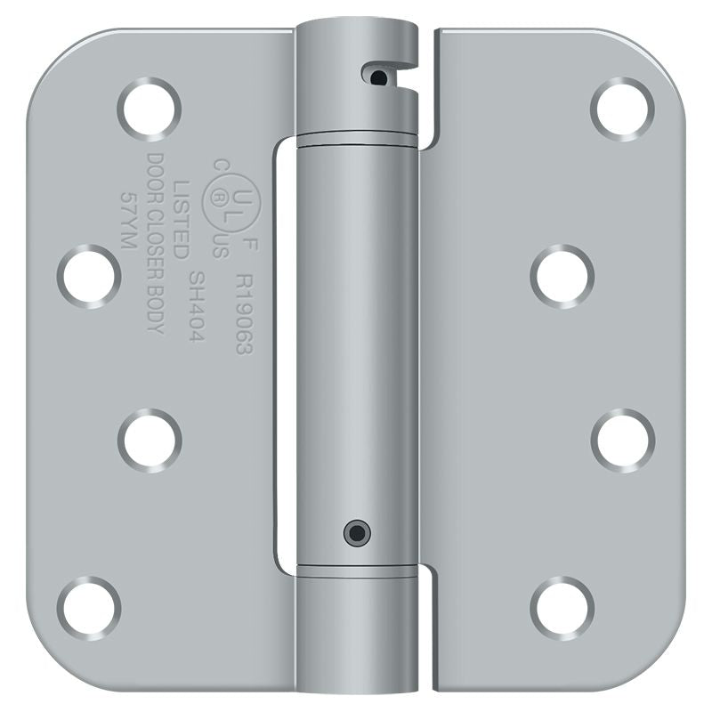Deltana - 4" x 4" 5/8" Radius Spring Hinge - Satin Chrome
