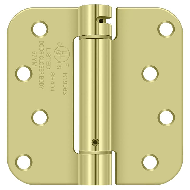 Deltana - 4" x 4" 5/8" Radius Spring Hinge - Zinc Dichromate Plated