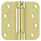 Deltana - 4" x 4" 5/8" Radius Spring Hinge - Bright Brass