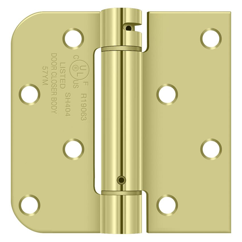 Deltana - 4" x 4" 5/8" Radius by Square Spring Hinge - Zinc Dichromate Plated