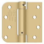 Deltana - 4" x 4" 5/8" Radius by Square Spring Hinge - Satin Brass