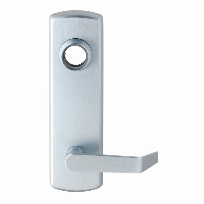 Dexter Commercial ED1000TCLRMRESCNCUS26D Classroom Lever Exit Device Trim with Regular Lever Less Cylinder Satin Chrome Finish Main image