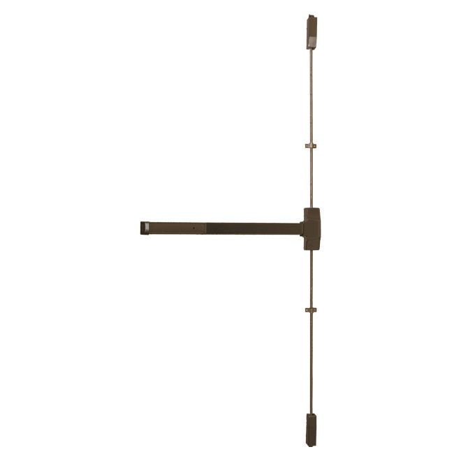 Dexter Commercial ED1000VEO3FT7FTDHUS10B 3' x 7' Grade 1 Surface Vertical Rod Exit Only Exit Device Oil Rubbed Bronze Finish Main image