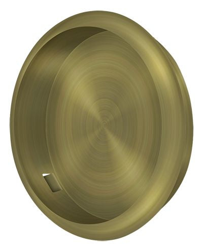 Deltana - Flush Pull; Round; 2-1/8" Diameter - Antique Brass