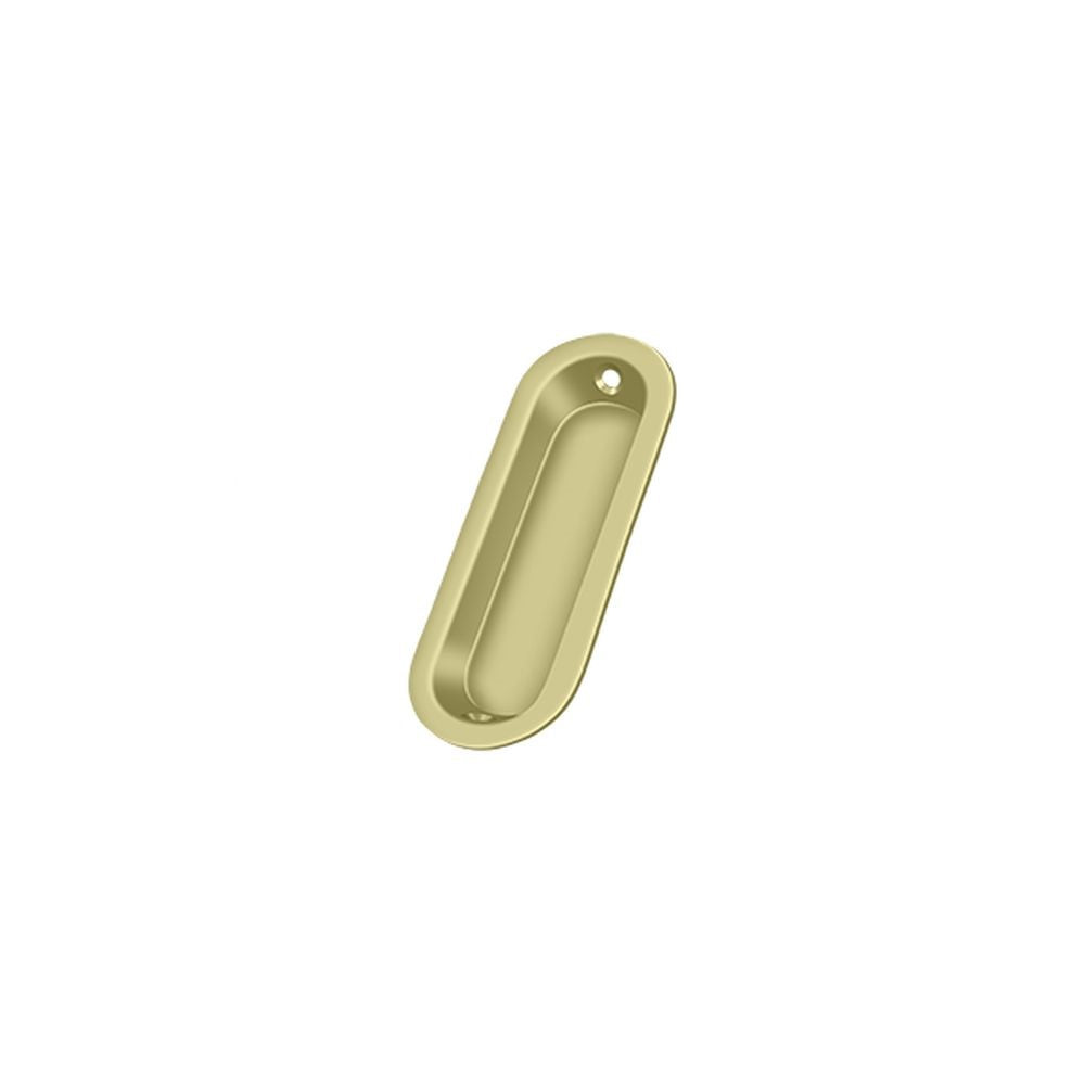 Deltana - Flush Pull; Oblong; 3-1/2" x 11/4" x 5/16" - Unlacquered Bright Brass