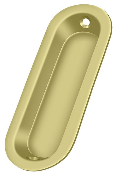 Deltana - Flush Pull; Oblong; 3-1/2" x 11/4" x 5/16" - Bright Brass