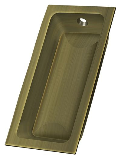 Deltana - Flush Pull; Large; 3-5/8" x 1-3/4" x 1/2" - Antique Brass
