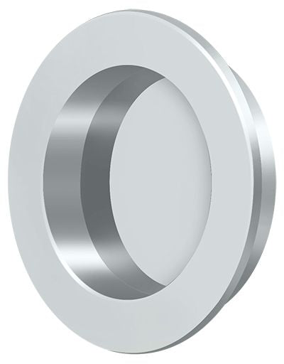 Deltana - 2-3/8" Round Flush Pull - Bright Chrome