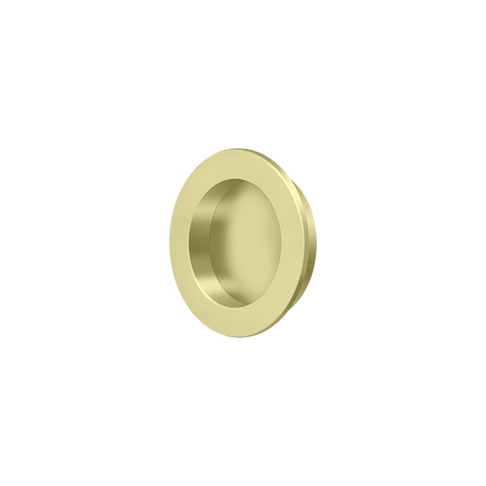 Deltana - 2-3/8" Round Flush Pull - Unlacquered Bright Brass