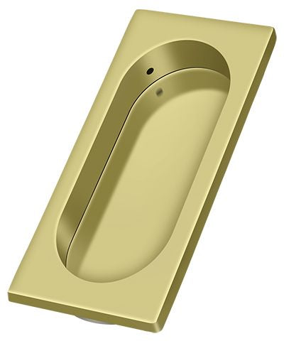 Deltana - Flush Pull; Large; 4" x 1-5/8" x 3/8" - Bright Brass