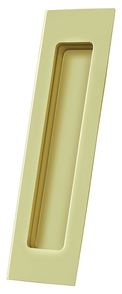 Deltana - Flush Pull; Rectangular; Solid Brass; 7" x 1-7/8" x 3/8" - Bright Brass