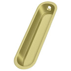 Deltana - Flush Pull; 4" x 1" x 1/2" - Bright Brass