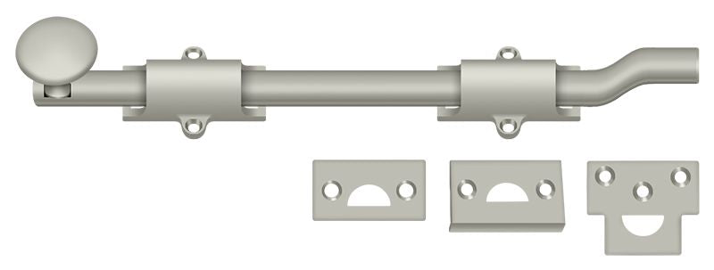 Deltana - 10" Surface Bolt with Offset; Heavy Duty - Satin Nickel