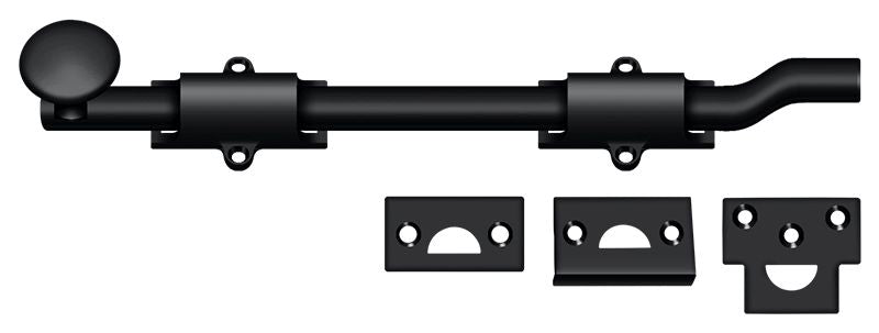 Deltana - 10" Surface Bolt with Offset; Heavy Duty - Black