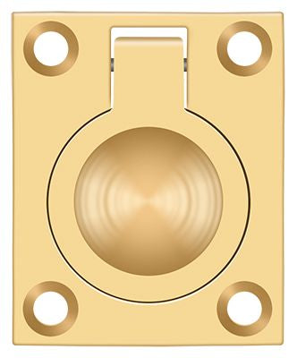 Deltana - Flush Ring Pull; 1-3/4" x 1-3/8" - Lifetime Brass