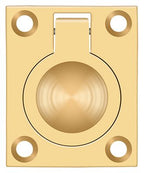 Deltana - Flush Ring Pull; 1-3/4" x 1-3/8" - Lifetime Brass