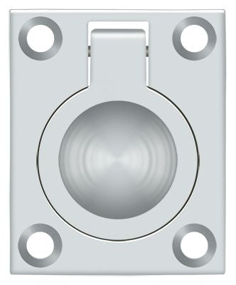 Deltana - Flush Ring Pull; 1-3/4" x 1-3/8" - Bright Chrome