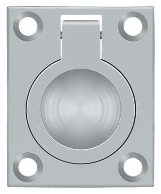 Deltana - Flush Ring Pull; 1-3/4" x 1-3/8" - Satin Chrome