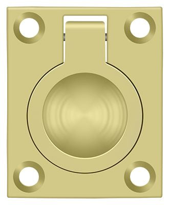 Deltana - Flush Ring Pull; 1-3/4" x 1-3/8" - Bright Brass