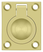 Deltana - Flush Ring Pull; 1-3/4" x 1-3/8" - Bright Brass