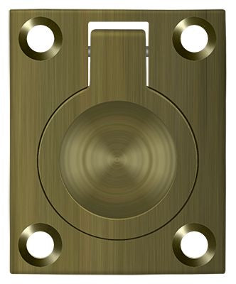 Deltana - Flush Ring Pull; 1-3/4" x 1-3/8" - Antique Brass