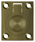 Deltana - Flush Ring Pull; 1-3/4" x 1-3/8" - Antique Brass
