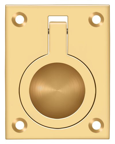 Deltana - Flush Ring Pull; 2-1/2" x 1 7/8" - Lifetime Brass