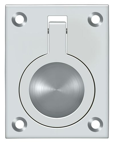 Deltana - Flush Ring Pull; 2-1/2" x 1 7/8" - Bright Chrome