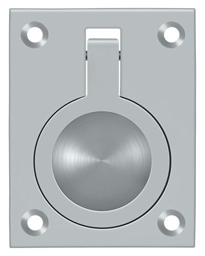 Deltana - Flush Ring Pull; 2-1/2" x 1 7/8" - Satin Chrome