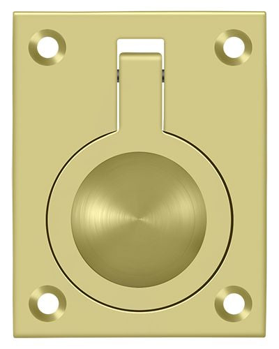 Deltana - Flush Ring Pull; 2-1/2" x 1 7/8" - Bright Brass