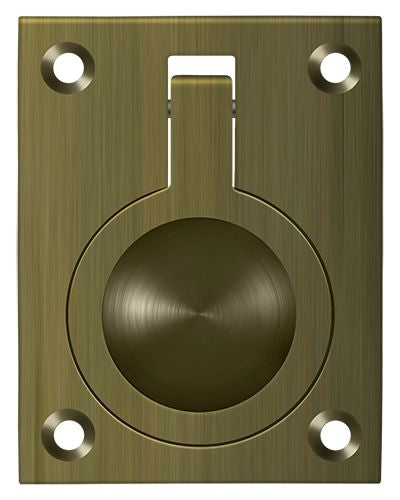 Deltana - Flush Ring Pull; 2-1/2" x 1 7/8" - Antique Brass