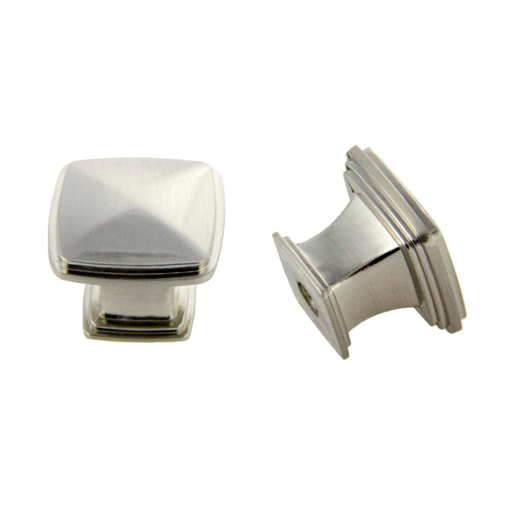 Pride Industrial - 1-1/4" Square Cabinet Knob - Satin Nickel