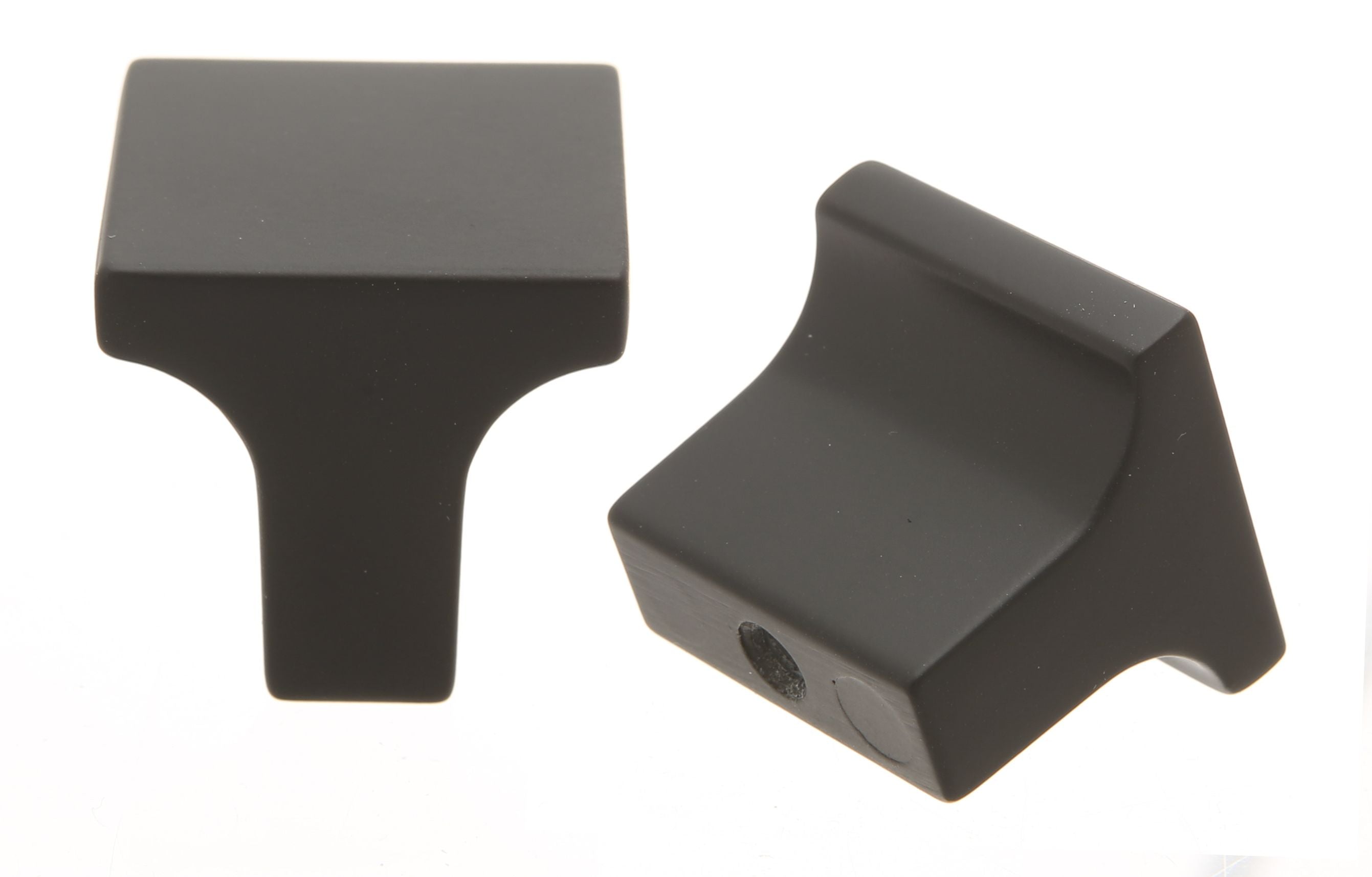 Pride Industrial K83125BK 1" Square Miami Cabinet Knob Matte Black Finish Main image