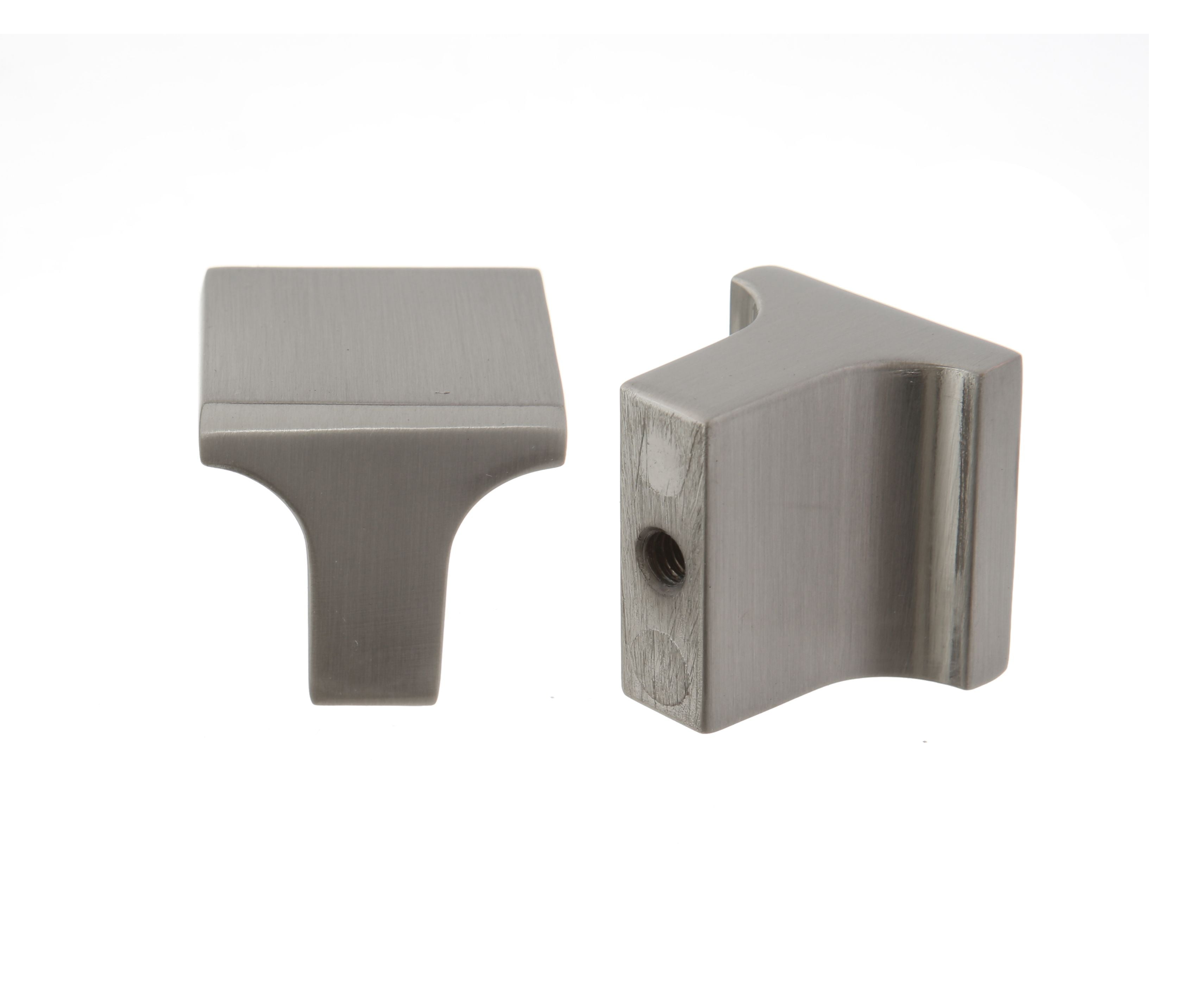 Pride Industrial K83125SN 1" Square Miami Cabinet Knob Satin Nickel Finish Main image