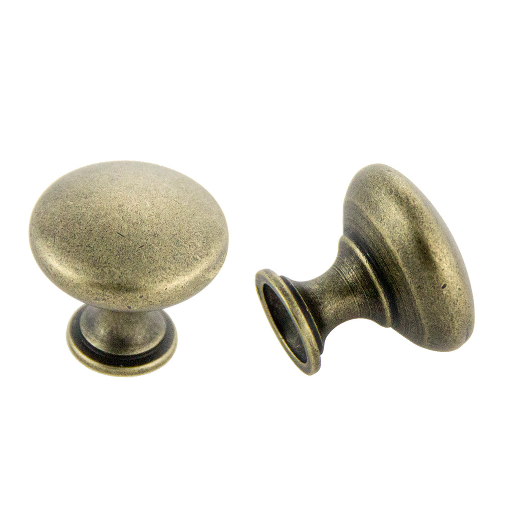 Pride Industrial - 1-1/16" Diecast Mushroom Cabinet Knob - Antique Brass