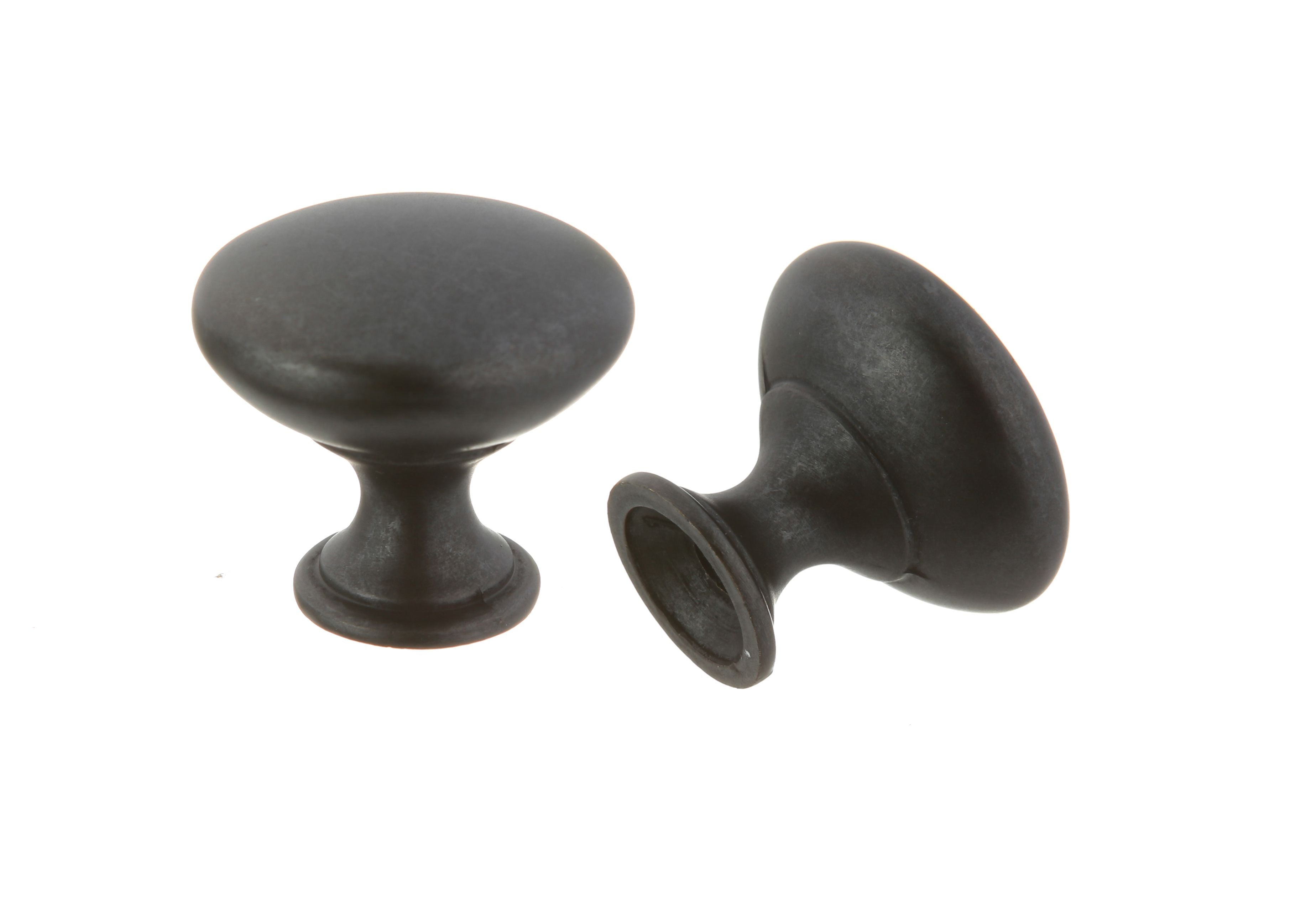 Pride Industrial K910DACM 1-1/16" Diecast Mushroom Cabinet Knob Weathered Black Finish Main image