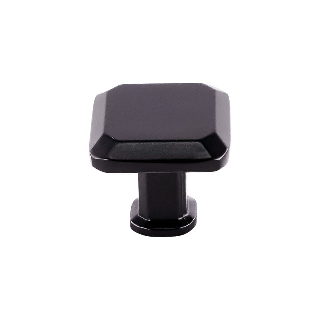 Pride Industrial K92230BK 1" Square Cabinet Knob Matte Black Finish
